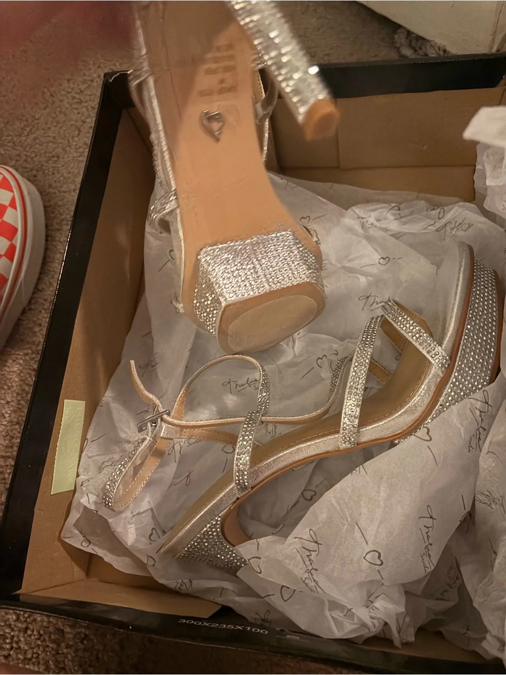 Thalia Sodi Silver Rhinestone Strappy Heels